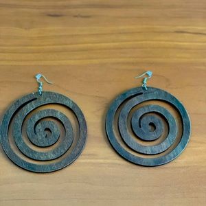 Wooden Spiral Earrings